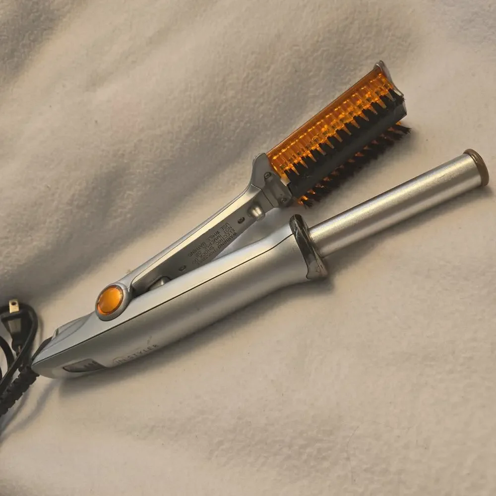 InStyler The Rotating Iron Silver Straightener Curler IS1001.1-19 1